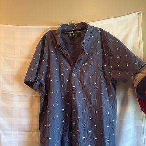 Hollister Navy Blue Diamond Print Shirt - cross posted
